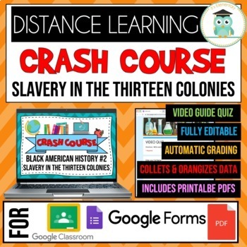 Preview of Crash Course Black History #2-Slavery in the American Colonies Google Forms Quiz