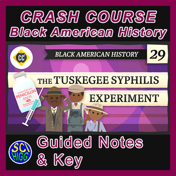 Preview of Crash Course Black History #29 - Tuskegee Syphilis Experiment Guided Notes & Key
