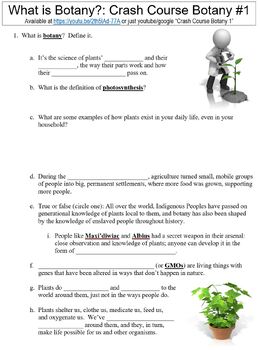 Preview of Crash Course Botany #1 (What is Botany?) worksheet