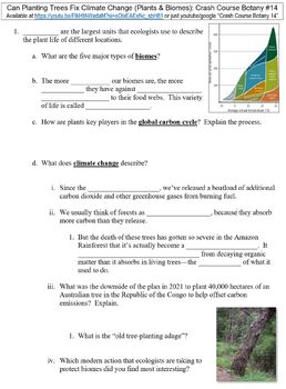 Preview of Crash Course Botany #14 (Plants & Biomes) worksheet