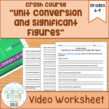 Preview of Crash Course- Chemistry: #2 Unit Conversions & Sig Figs Video Worksheet