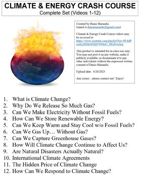 Preview of Crash Course Climate & Energy Worksheets Complete Set (Full Bundle Collection)