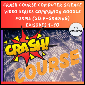 Preview of Crash Course Computer Science Video Series Companion Google Forms Episodes 1-10