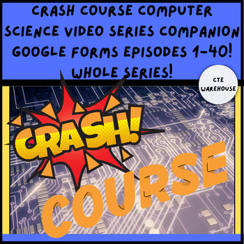 Preview of Crash Course Computer Science Video Series Companion Google Forms Episodes 1-40!