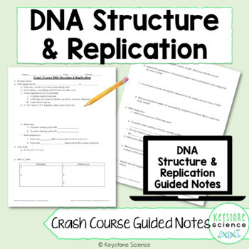 Preview of Crash Course DNA Structure Guided Notes with Answer Key Digital Learning