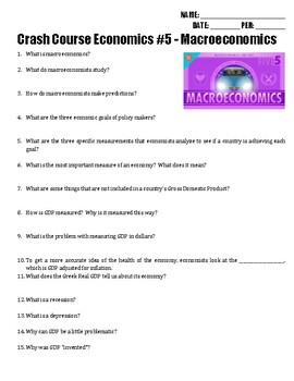 Preview of Crash Course Economics #5 - Macroeconomics (PDF)