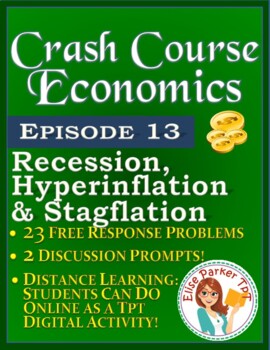 Preview of Crash Course Economics Worksheet Episode 13: Recession & Hyperinflation