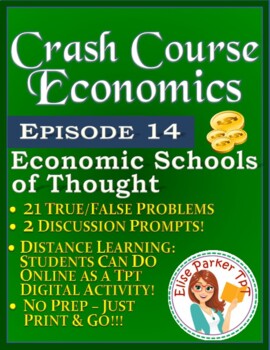 Preview of Crash Course Economics Worksheet Episode 14: Economic Schools of Thought