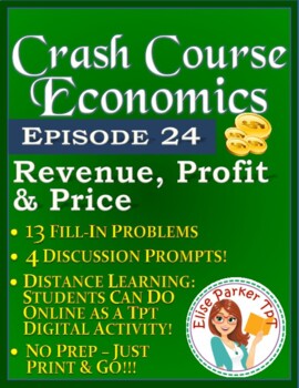 Preview of Crash Course Economics Worksheet Episode 24: Revenue, Profit & Price
