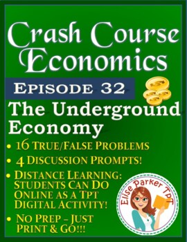 Preview of Crash Course Economics Worksheet Episode 32: The Underground Economy