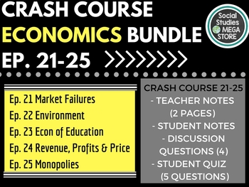 Preview of Crash Course Economics Worksheets 21-25