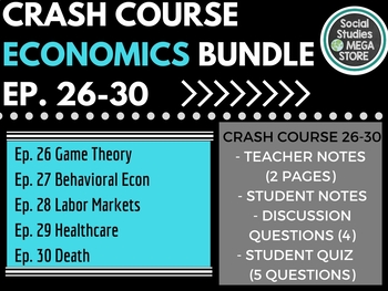 Preview of Crash Course Economics Worksheets 26-30