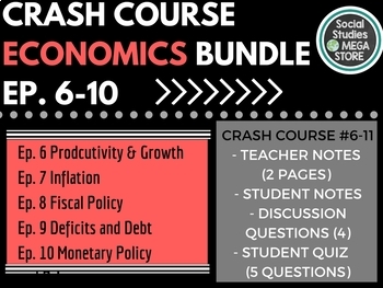 Preview of Crash Course Economics Worksheets 6-10