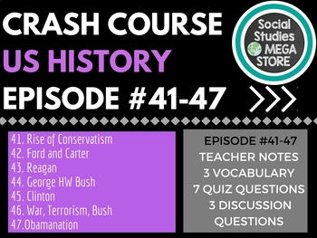 Preview of Crash Course US History 41-47