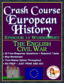 Preview of Crash Course European History Episode 14 Worksheet: The English Civil War