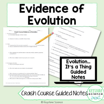 Preview of Crash Course Evidence of Evolution Guided Notes & Answer Key Digital Learning