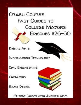 Preview of Crash Course Fast Guides to College Majors #26-30 Chemistry, Game Design, IT
