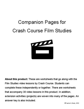 Preview of Crash Course Film Studies - Worksheets & Extension Activities