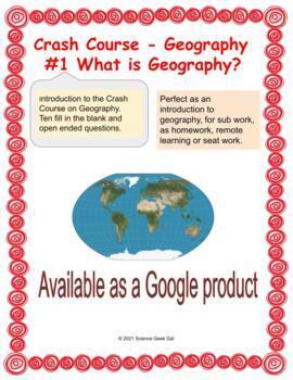 Preview of Crash Course Geography - #1 What is Geography? Questions