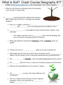Preview of Crash Course Geography #17 (What is Soil?) worksheet