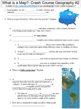 Preview of Crash Course Geography #2 (What is a Map?) worksheet