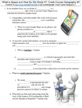 Preview of Crash Course Geography #3 (What is Space and How Do We Study It?) worksheet