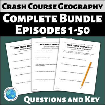 Preview of Crash Course Geography Complete Bundle of Questions for Episodes 1-50