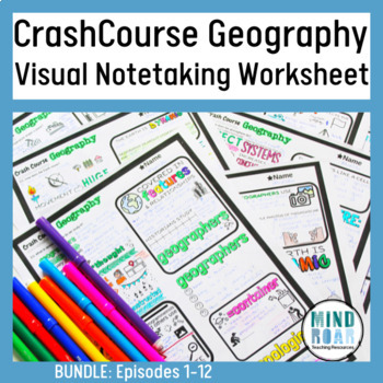 Preview of Crash Course Geography Worksheet Bundle Episodes 1-12