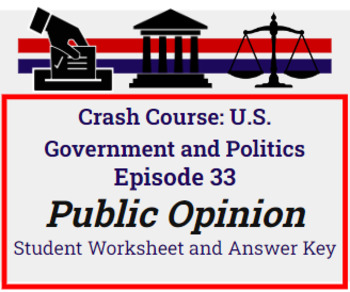 Preview of Crash Course: Government and Politics #33: Public Opinion Worksheet