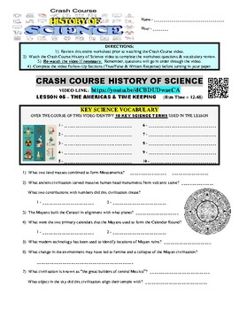 Preview of Crash Course History of Science #05 - AMERICAS & TIME KEEPING (sub / no prep)