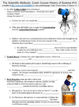 Preview of Crash Course History of Science #14 (The Scientific Methods) worksheet