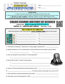 Preview of Crash Course History of Science #17 - NEWTON & LEIBNIZ (Calculus / Math / Sub)