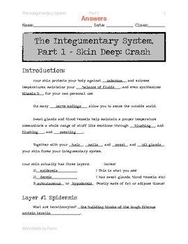 Crash Course: Integumentary System Part 1 by Benjamin Parris | TpT
