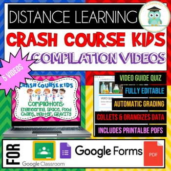 Preview of Crash Course Kids COMPILATIONS BUNDLE Google Forms Quiz Worksheets