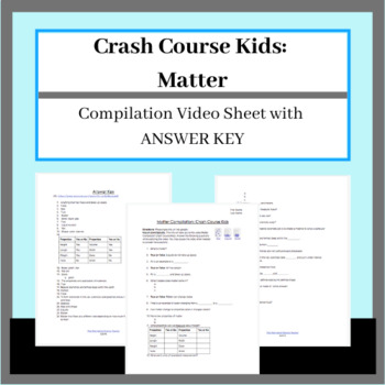 Preview of Crash Course Kids Matter Compilation Video Sheet with ANSWER KEY