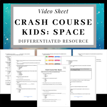 Preview of Crash Course Kids Space: Compilation Video Sheet with ANSWER KEY