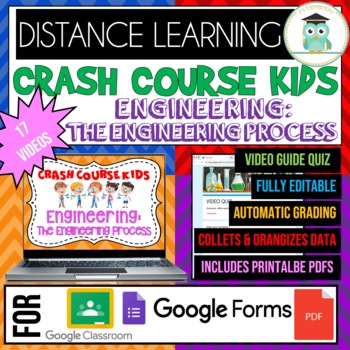 Preview of Crash Course Kids THE ENGINEERING PROCESS BUNDLE Google Forms Quiz Worksheets