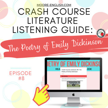 Preview of Crash Course Lit Poetry of Emily Dickinson Listening Guide / Print + Digital