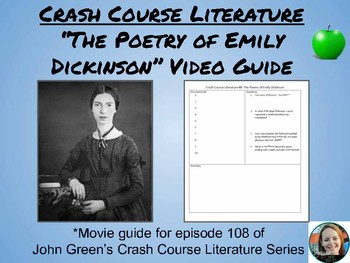 Preview of "The Poetry of Emily Dickinson" Crash Course Literature Video Guide-Episode 108