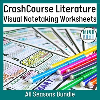 Preview of Crash Course Literature Worksheets | All seasons | Complete Series Bundle