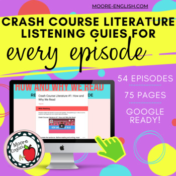 Preview of Crash Course Literature Listening Guides Bundle (ALL EPISODES) / Print + Digital