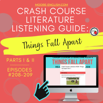 Preview of Crash Course Literature: Things Fall Apart Listening Guides / Print + Digital