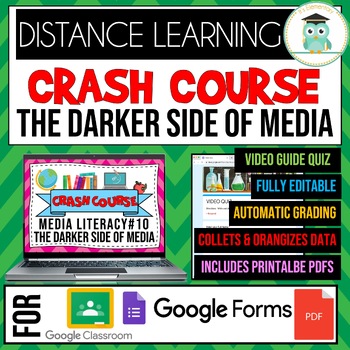 Preview of Crash Course Media Literacy #10 The Darker Side of Media Google Forms Quiz