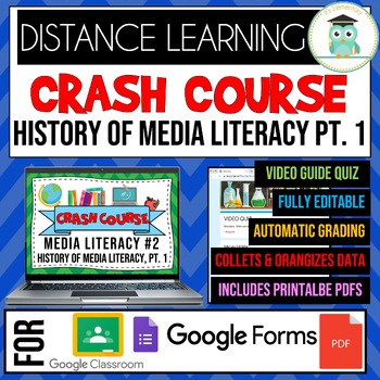 Preview of Crash Course Media Literacy #2 History of Media Literacy Pt. 1 Google Forms Quiz