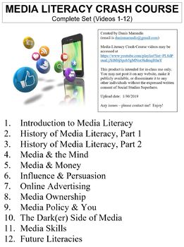 Preview of Crash Course Media Literacy Worksheets Complete Series Set Full Bundle