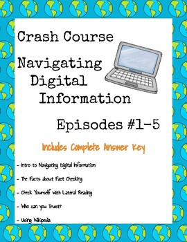 Preview of Crash Course Navigating Digital Information Episode Guides (#1-5)