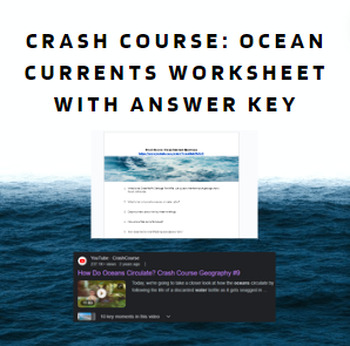 Preview of Crash Course: Ocean Currents Guided Video Worksheet SUB PLAN