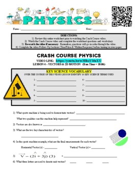 Preview of Crash Course - Physics Lesson #4 VECTORS & 2D MOTION (science / trigonometry)