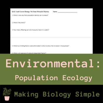 Preview of Crash Course: Population Ecology Video Quiz