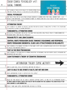Preview of Crash Course Psychology #37 Notes + Activity (WORKSHEET & ANSWER KEY)